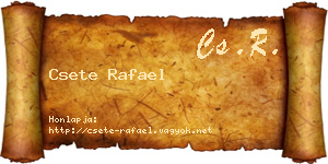 Csete Rafael névjegykártya